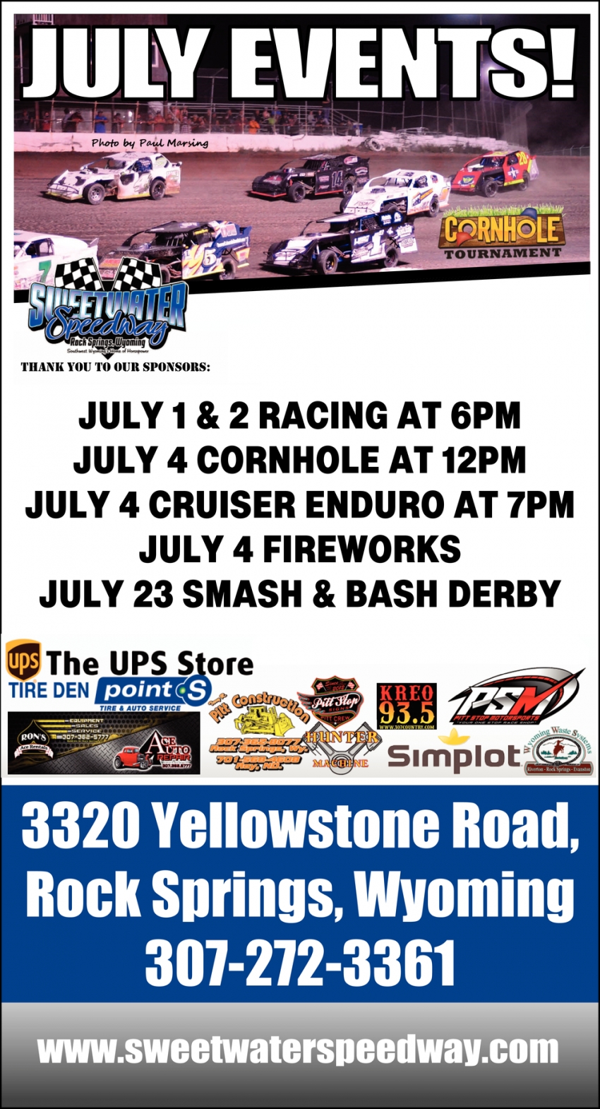 July Events Sweetwater Speedway Rock Springs WY