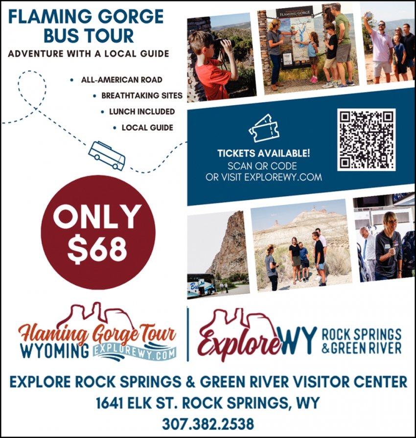 Flaming Gorge Bus Tour Explore WY Rock Springs Green River Rock