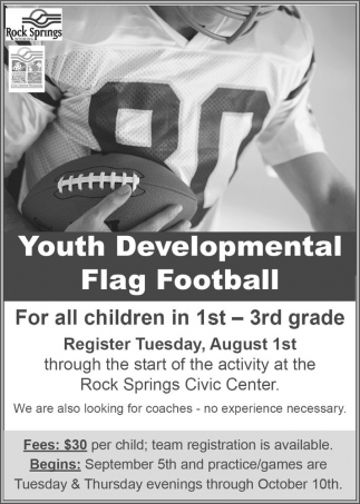 Youth Developmental Flag Football Rock Springs Wyoming Rock Springs WY