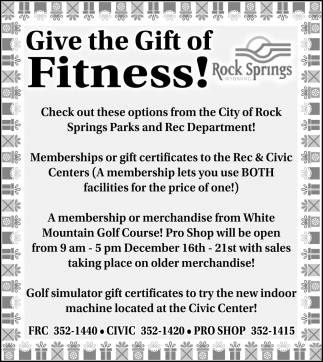 Give the Gift of Fitness Rock Springs Wyoming Rock Springs WY
